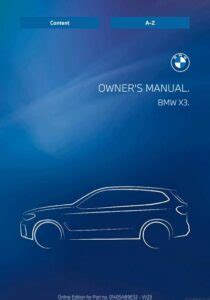 2024 BMW X3 Owners Manual PDF Manual Directory