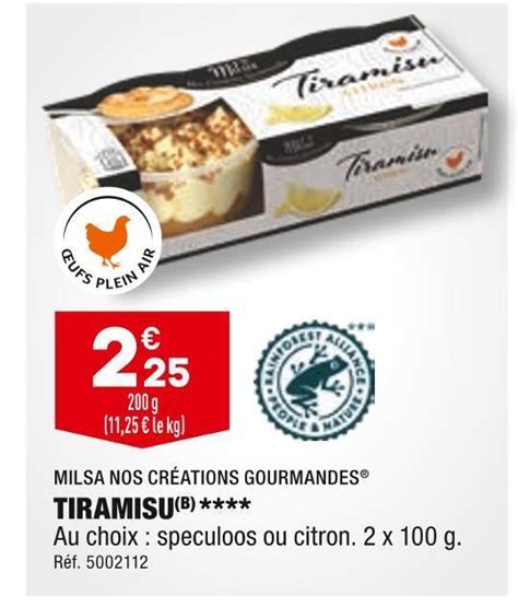 Promo Milsa Nos Cr Ations Gourmandes Tiramisu Chez Aldi