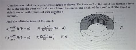 Solved Consider A Toroid Of Rectangular Cross Section As Chegg