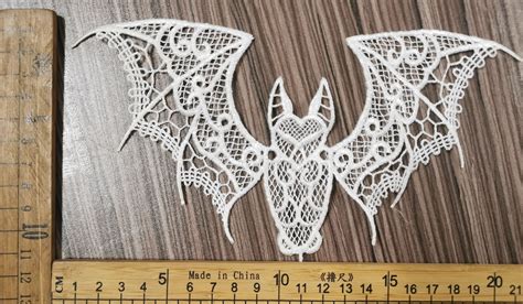 Black Lace Bat Embroidered Lace Bats Lace Bats Black With Etsy