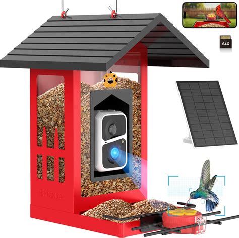 Amazon Birdsnap Aps Metal Smart Bird Feeder With Camera Solar