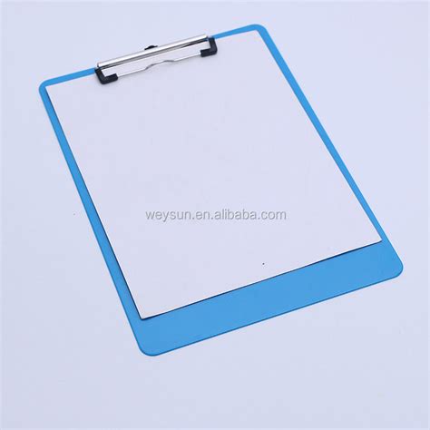 Multicolor A4 Plastic Clip Board Portable File Clipboard With Hook Cute