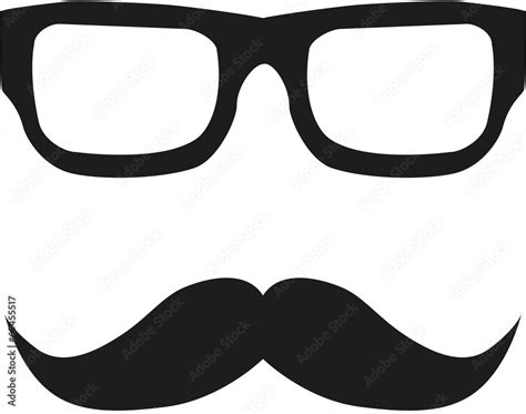 Hipster Nerd Brille Bart Stock Vektorgrafik Adobe Stock