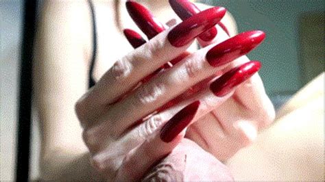 Hot Red Long Nails Handjobs AVI HJ Goddess TEASE Clips4sale