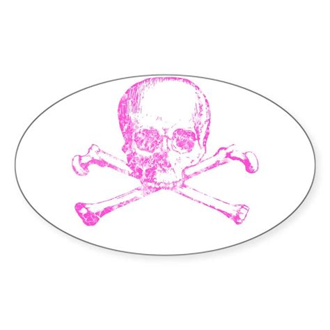 Pink Skull Sticker Oval Pink Skull And Bones Sticker Oval Cafepress