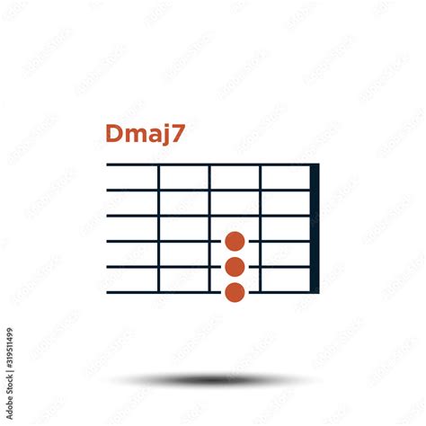 Dmaj7, Basic Guitar Chord Chart Icon Vector Template Stock Vector | Adobe Stock