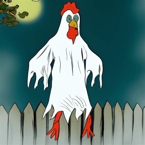 Rooster in Ghost Costume · Creative Fabrica