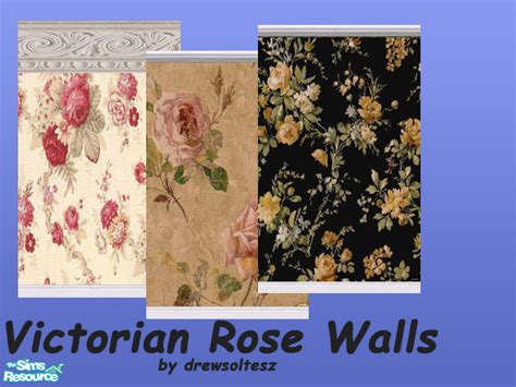 The Sims Resource Victorian Rose Walls