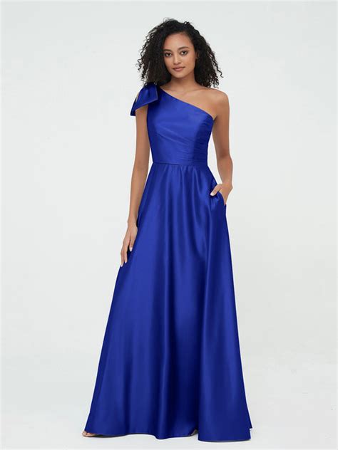 One Shoulder Royal Blue Bridesmaid Dresses