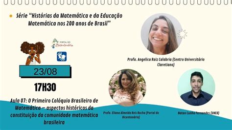 Aula O Primeiro Col Quio Brasileiro De Matem Tica Youtube