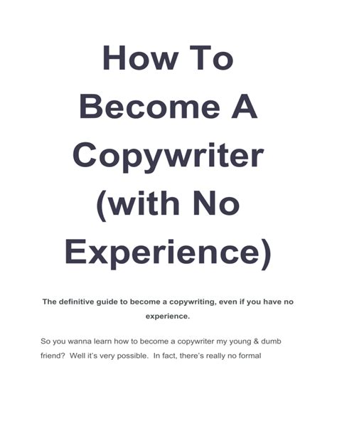 How To Become A Copywriter