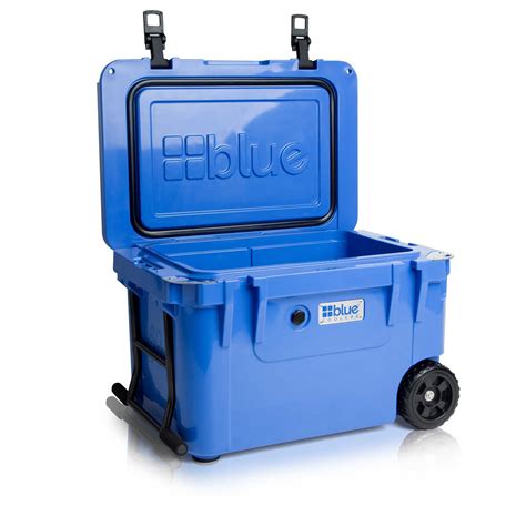 60 Quart Ice Vault Roto Molded Cooler With Wheels Custom Blue Coolers