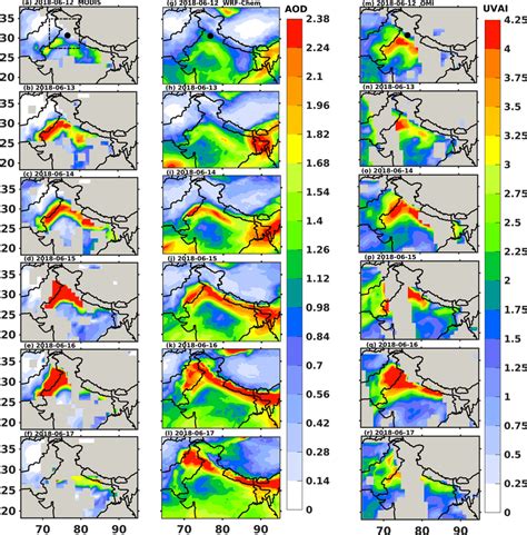 Spatial Distribution Of Aerosol Optical Depth Aod At 550 Nm From Af