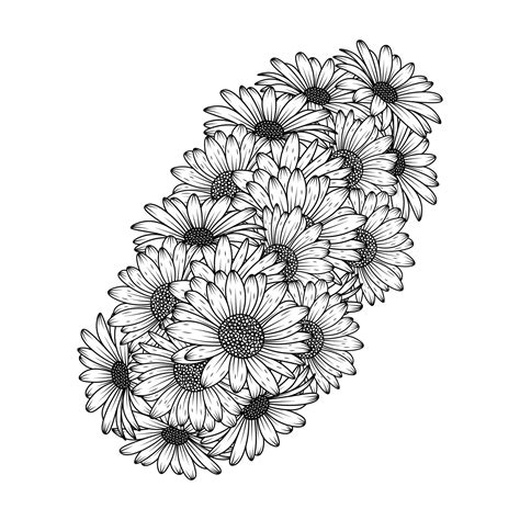 daisy flower zen doodle art design in detailed clip art vector graphic ...