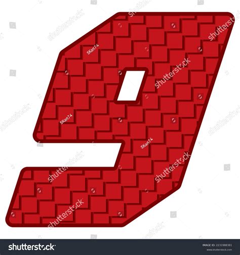 Red Number Nine Vector Illustration Number Stock Vector Royalty Free