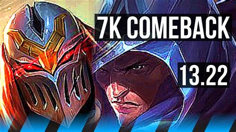 ZED Vs TALON MID Comeback 1 9M Mastery 800 Games Legendary 19