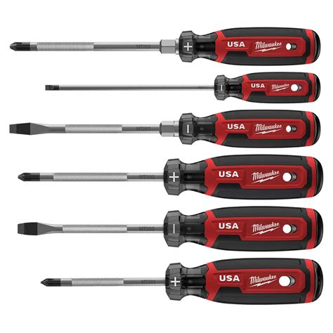 Milwaukee Mt200 6 6pc Cushion Grip Screwdriver Set Usa Adams Tarp