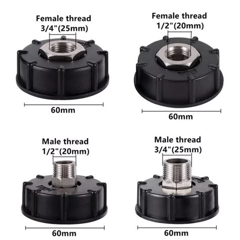 ADAPTATEUR CONNECTEUR DE réservoir IBC 60 mm fil grossier acier