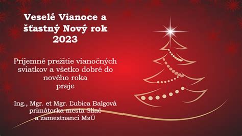 Veselé Vianoce a šťastný nový rok Sliač