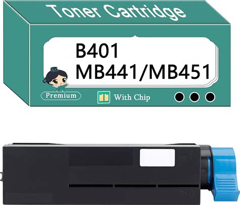 B401 MB441 MB451 Black Toner Cartridge Replacement Compatible For OKI