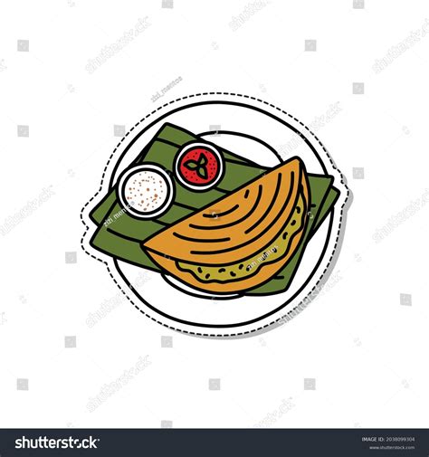 Indian Food Doodle Icon Sticker Vector Stock Vector (Royalty Free ...