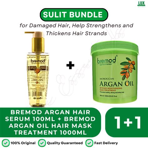 Bundle Deal Bremod Morrocan Argan Oil With Vitamin E Hair Serum