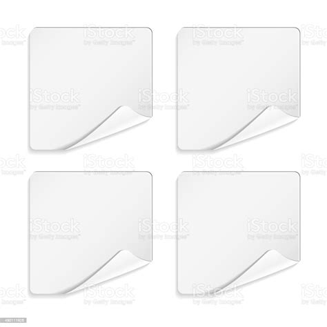 White Sticker Vector Stock Illustration Download Image Now 2015