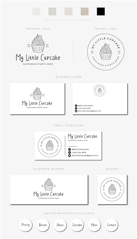 Cupcake Logo, Bakery Logo, Cake Logo Design, Bakery Shop Logo, Bakery Logo Design, Feminine Logo ...