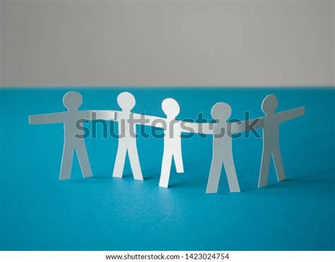 Group Paper People Silhouettes Stand Together Stock Photo 1423024754