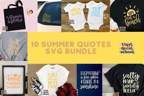 Summer Sunshine Quotes Bundle Graphic by vinyldecalschool · Creative Fabrica