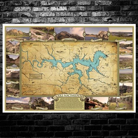 Lake Nacimiento Map - Etsy