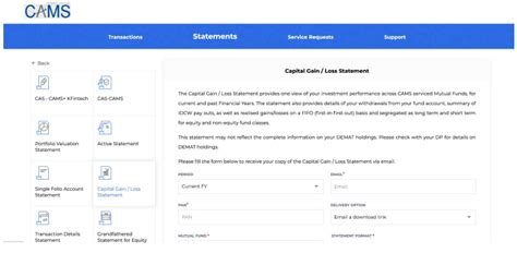 cams pandl statement  upload  itr filing