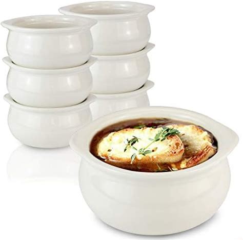 Amazon Stock Your Home White French Onion Soup Crocks Count