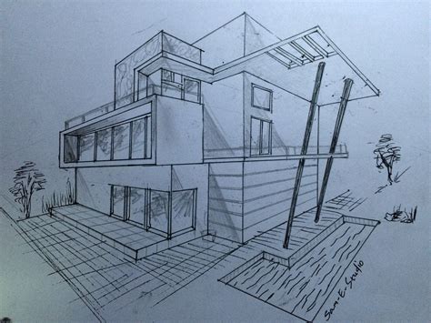 Perspective House Drawing at GetDrawings | Free download