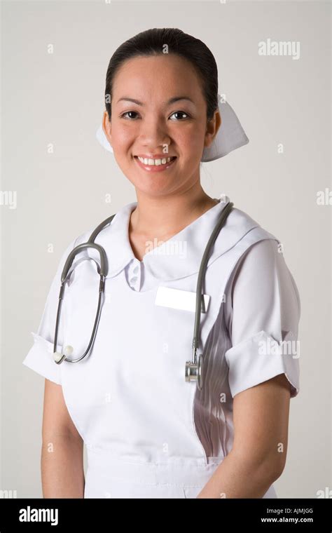 Half Body Of A Nurse In White Uniform Stock Photo Alamy