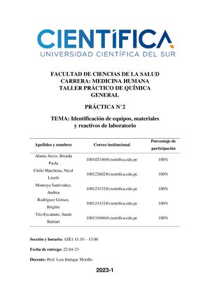 Informe De Lab Quimica Copien M A N U A L D E P R C T I C A D E Q