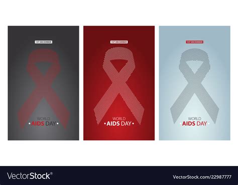 World aids day posters set layout design Vector Image