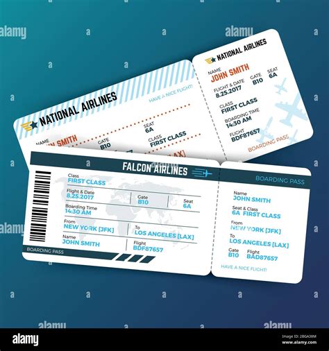 Vector Travelling Concept With Airline Boarding Pass Tickets Ticket