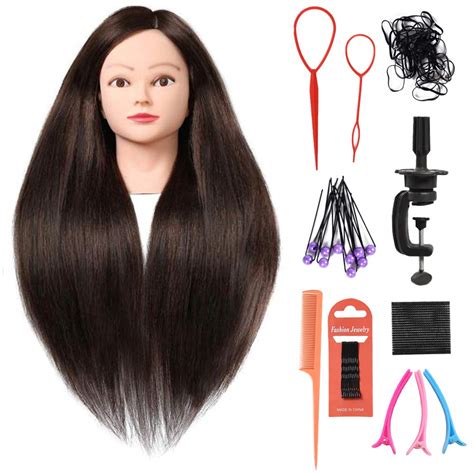 SILKY 26-28 Long Hair Mannequin Head with 60% Real Hair, Hairdresser ...