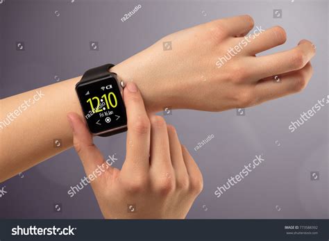 Naked Female Hand Smart Wristwatch Digital Stock Photo Shutterstock