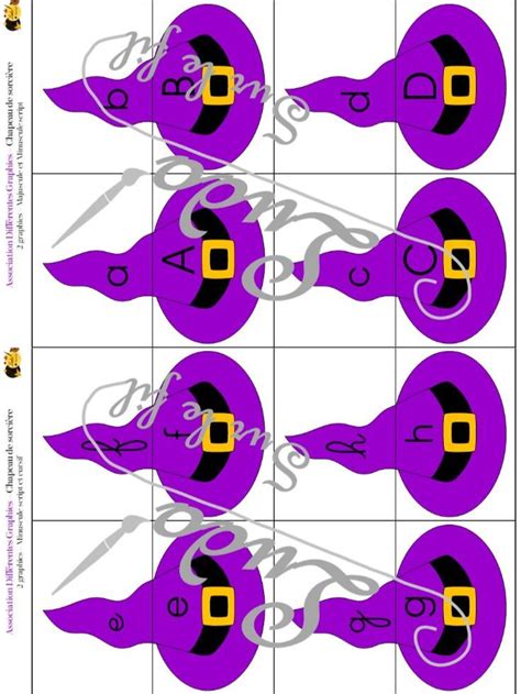 Jeu D Association Graphies Chapeaux De Sorci Re Ludo Sur Le Fil