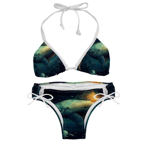 Whale Swim Wear Bikini Set With Detachable Sponge Adjustable Strap