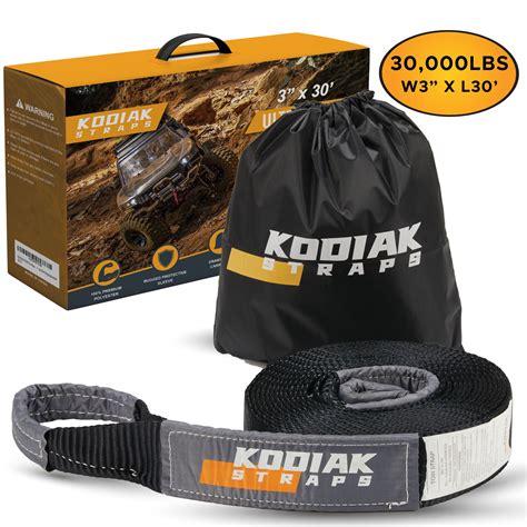 KODIAK STRAPS Tow Strap 3 X 30ft Car Tow Straps Heavy Duty With