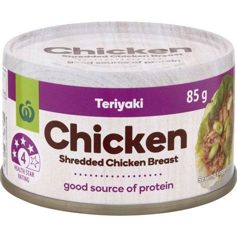 Woolworths Canned Shredded Chicken Teriyaki 85g Woolworths