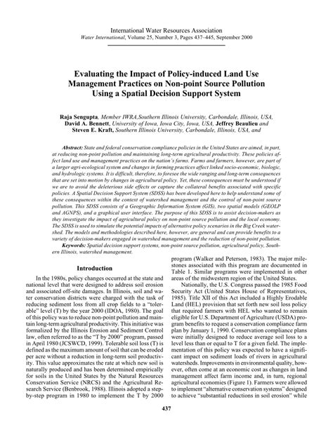 Pdf Evaluating The Impact Of Policy Induced Land Use Management