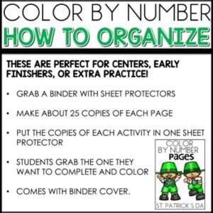 Color By Number Missing Addends Worksheets St Patrick S Day We Are