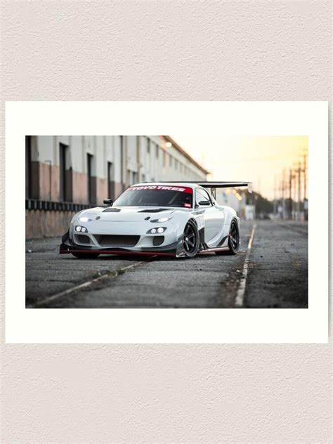 Widebody Mazda Rx7 Art Print For Sale By Mikekuhnracing Redbubble