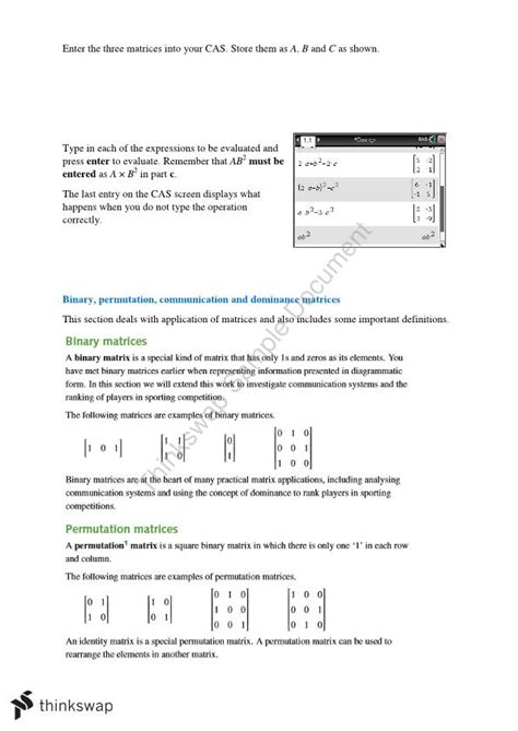 Further Mathematics Matrices Notes Year 12 Vce Mathematics Further Mathematics Thinkswap