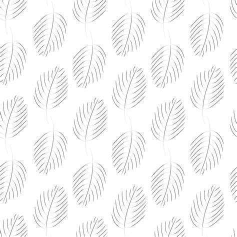 Scattered Leaves Mono Style Seamless Pattern Simple Lino Style Foliage