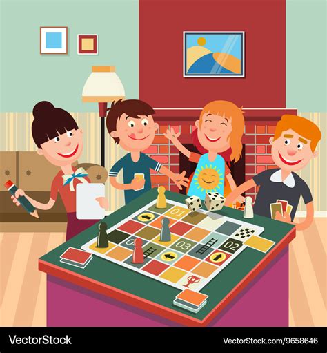 Family playing board game happy weekend Royalty Free Vector